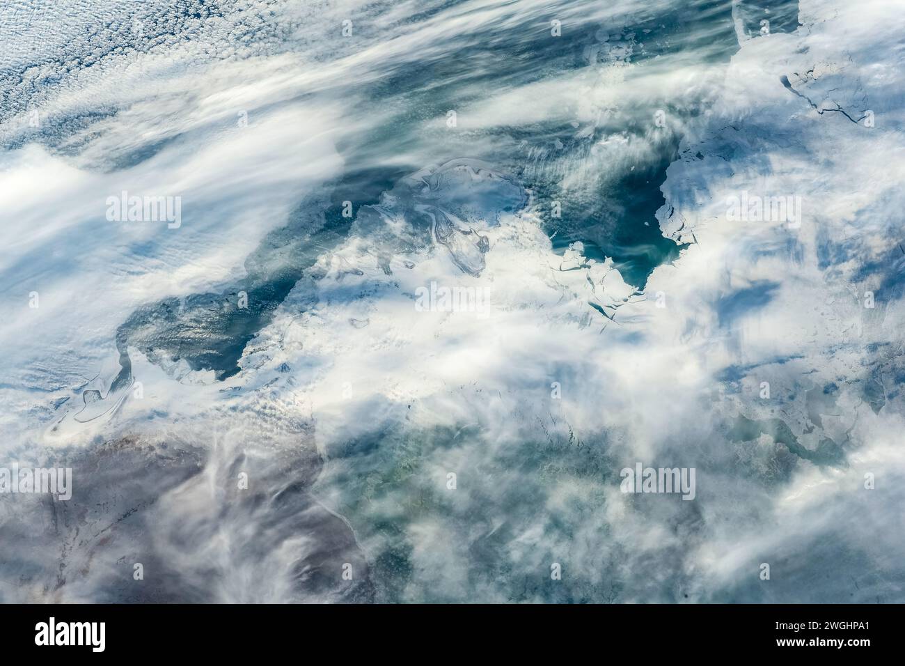 Clima nuvoloso paesaggio nuvoloso sopra il Kazakistan Foto Stock