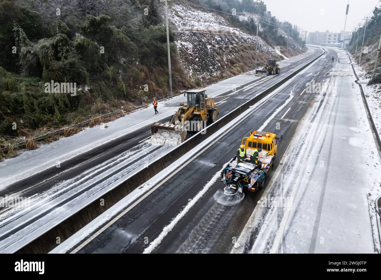 Changsha. 5 febbraio 2024. Una foto scattata con un drone il 5 febbraio