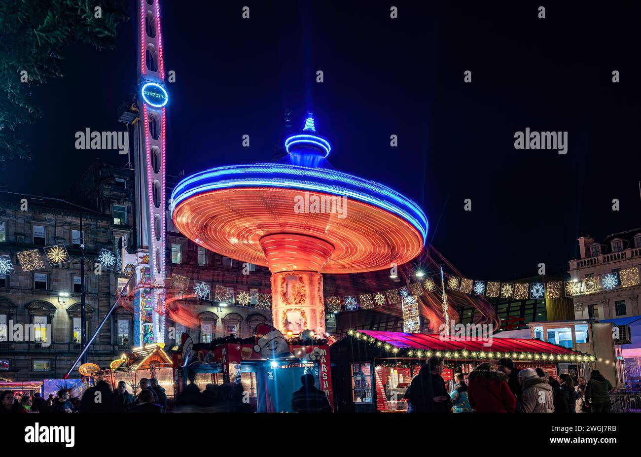 Fiera di Natale a George Square, Glasgow, Scozia. Foto Stock