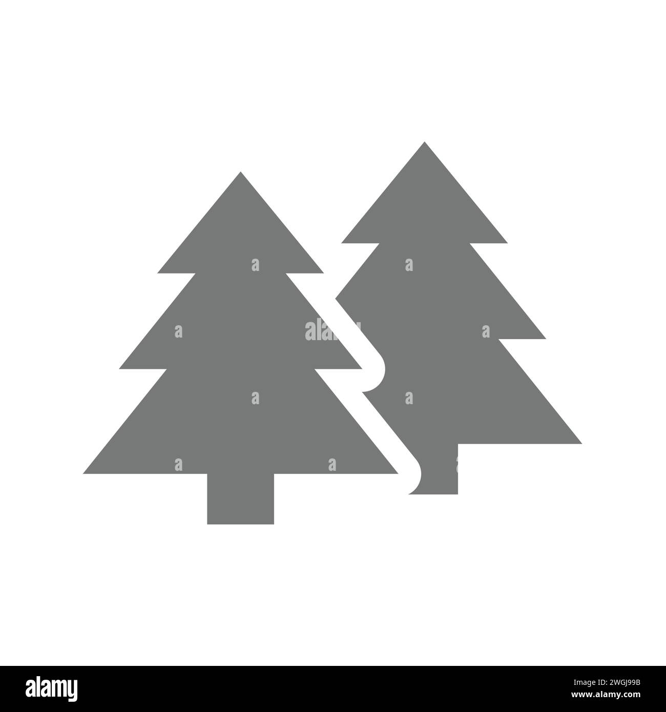 Icona vettoriale della struttura dei pini. Pini, alberi e simbolo della foresta. Illustrazione Vettoriale