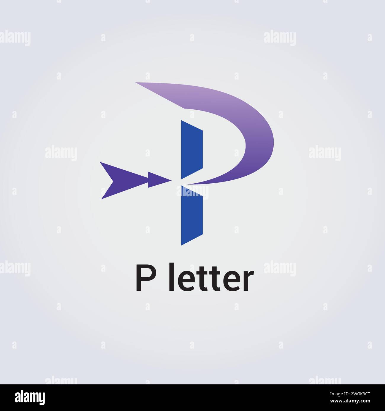 P Letter Icon Design Logo singolo isolato marchio identità aziendale vari colori modello modificabile vettoriale emblema monogramma illustrazione marchio Illustrazione Vettoriale