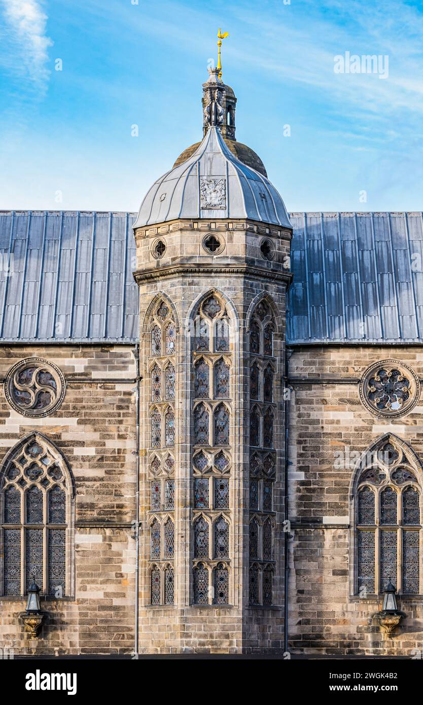 Architettura rinascimentale della George Heriots School, Edimburgo, Scozia, Regno Unito Foto Stock