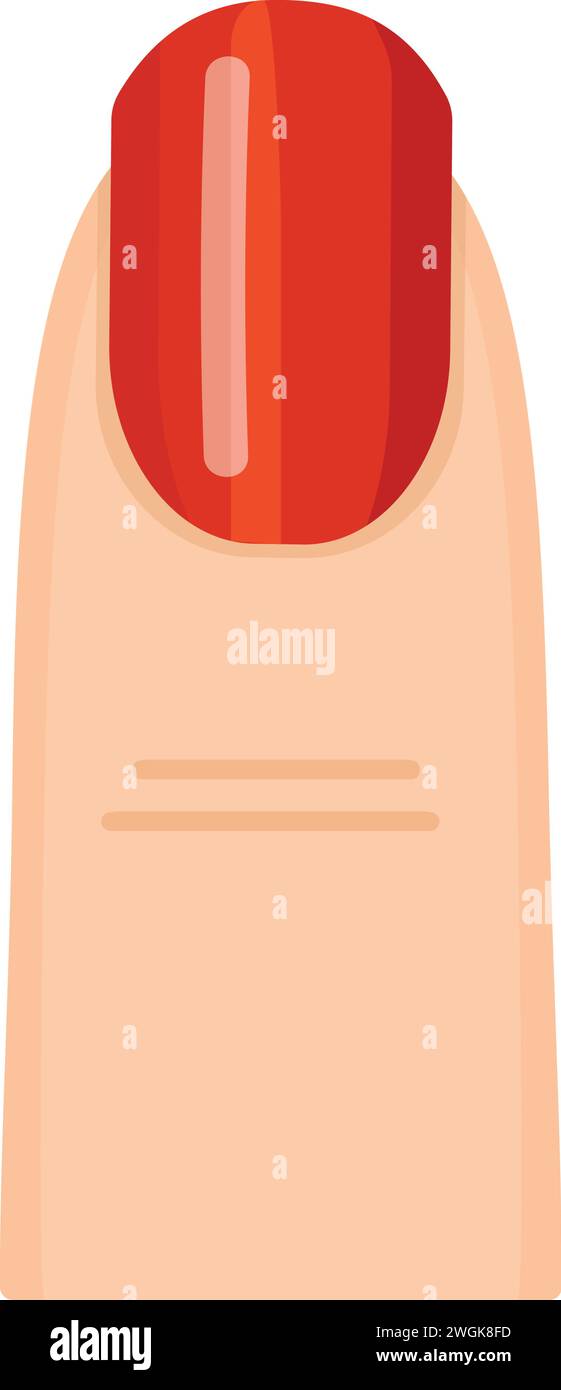 Icona rossa delle unghie a forma di cartoni animati. Servizi di forma Illustrazione Vettoriale