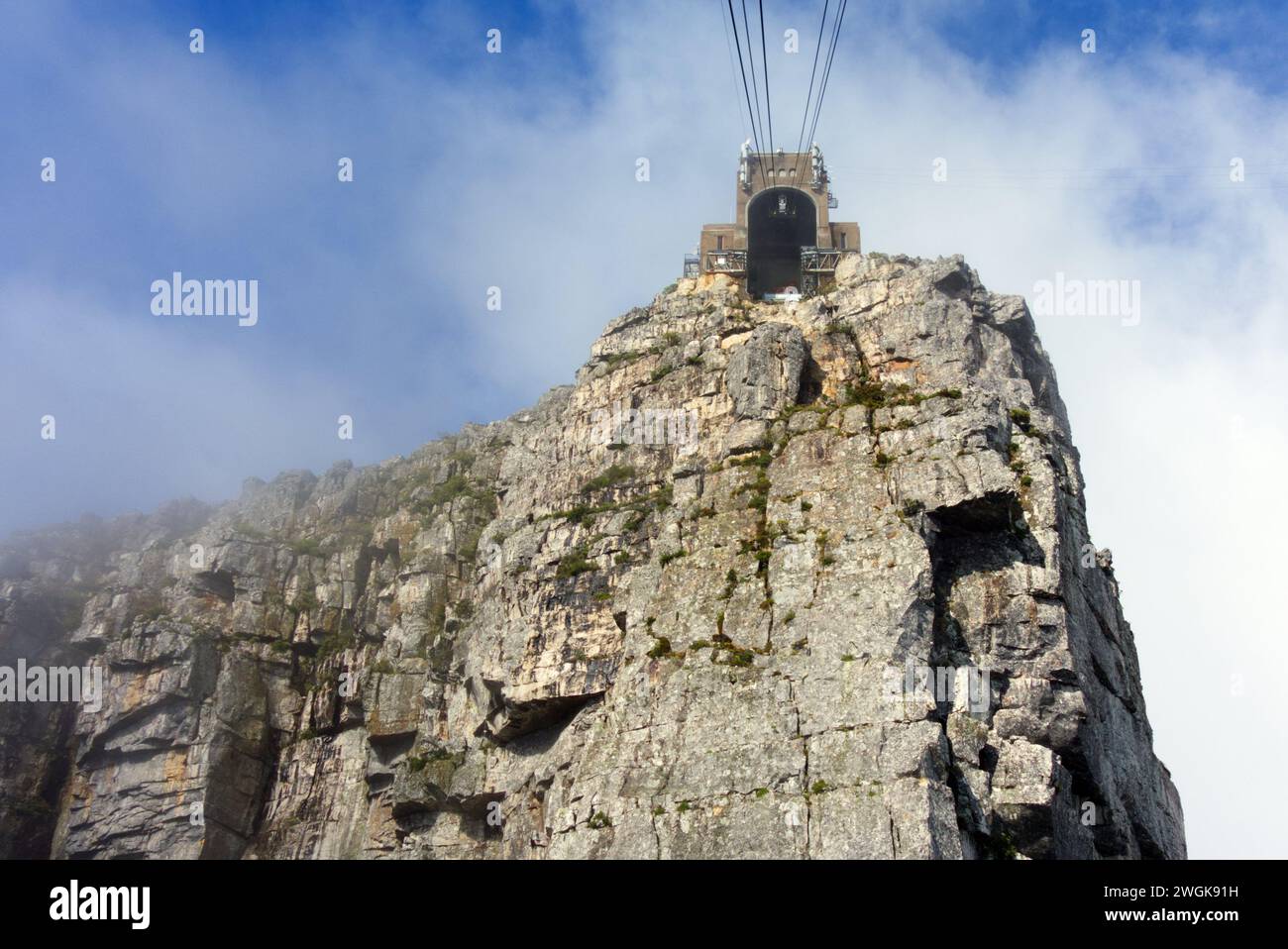 Funivia che sale da Table Mountain a città del Capo, Sudafrica, Africa Foto Stock