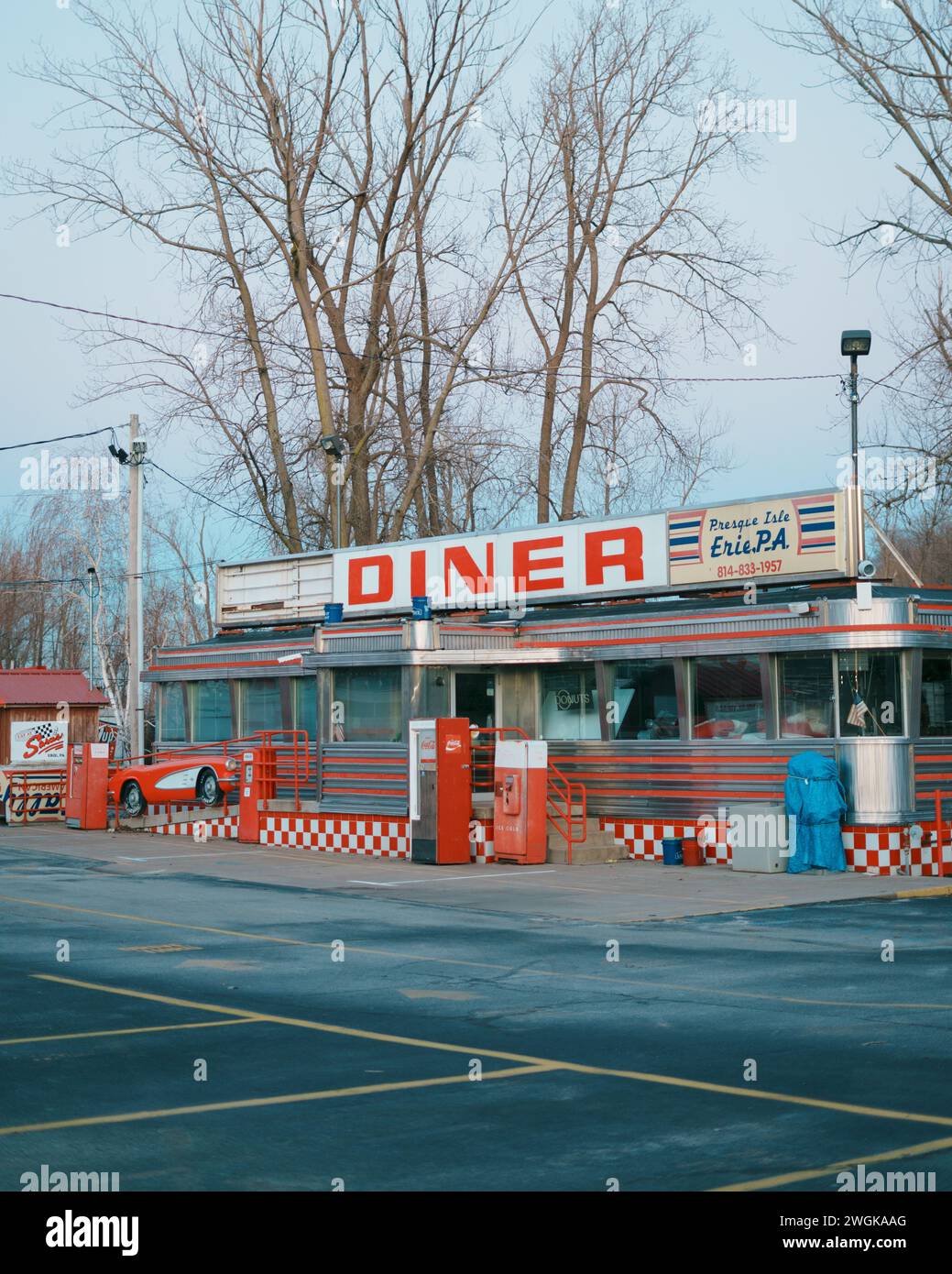 Sally's Diner insegna vintage, Erie, Pennsylvania Foto Stock