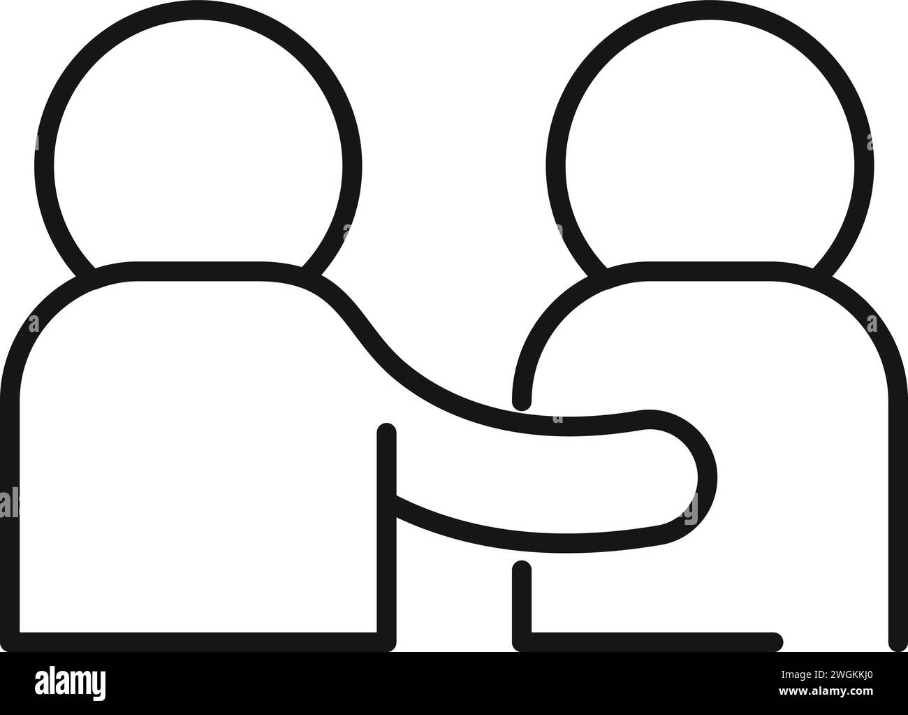 L'icona amici per sempre delinea il vettore. Rispetto della carità. Obiettivo offerta lavoro Illustrazione Vettoriale