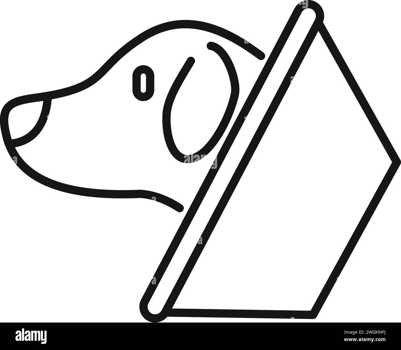 Il vettore dell'icona Dog PET Clinic (clinica PET per cani) è delineato. Servizio veterinario. Esame sanitario Illustrazione Vettoriale