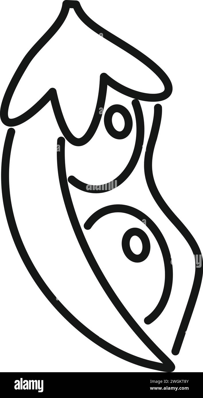 Vettore contorno icona fagioli di lenticchie. Pianta alimentare. Cena a base di zuppa di grano Illustrazione Vettoriale