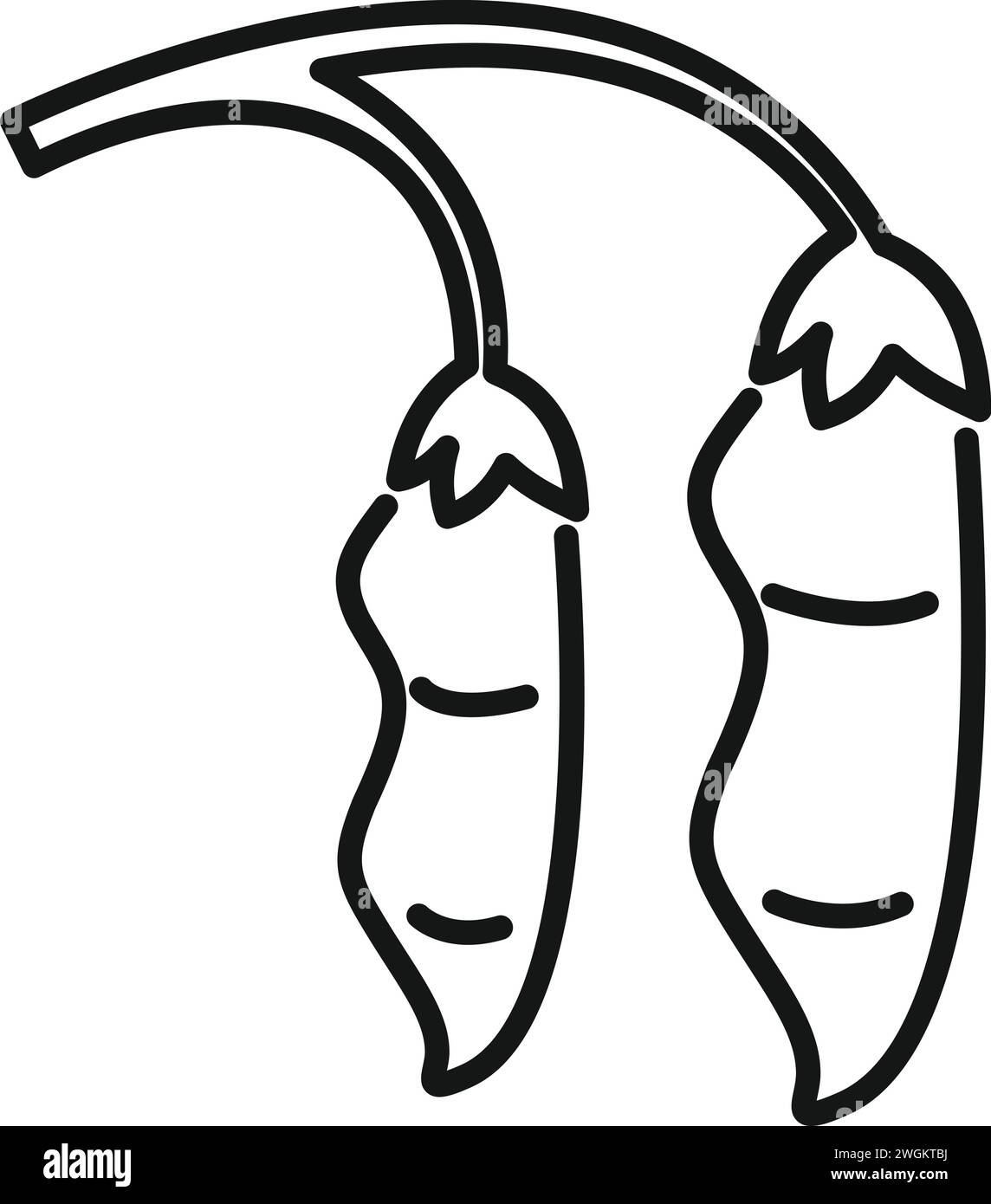 Vettore contorno icona lenticchie impianto ECO. Zuppa modello. Pulsa il cibo di botanica Illustrazione Vettoriale