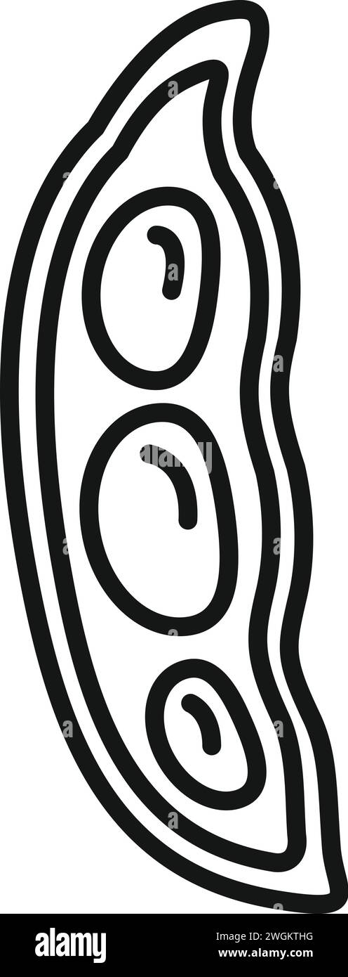 Vettore contorno dell'icona della lenticchia ECO. Cibo cucina dieta. Energia vegetale per zuppe Illustrazione Vettoriale