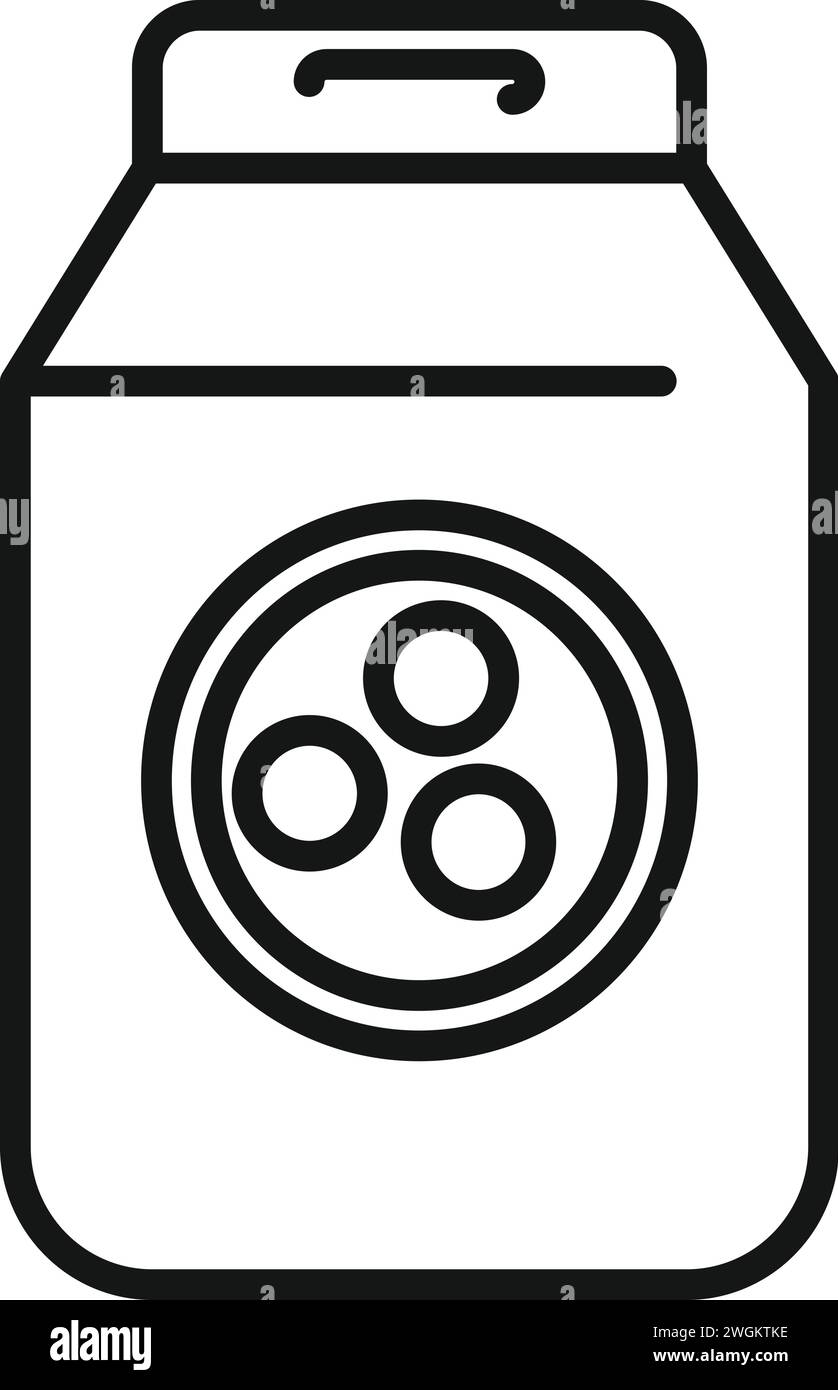 Vettore contorno icona pacchetto lenticchie. Confezione da cucina. Pasto biologico Illustrazione Vettoriale