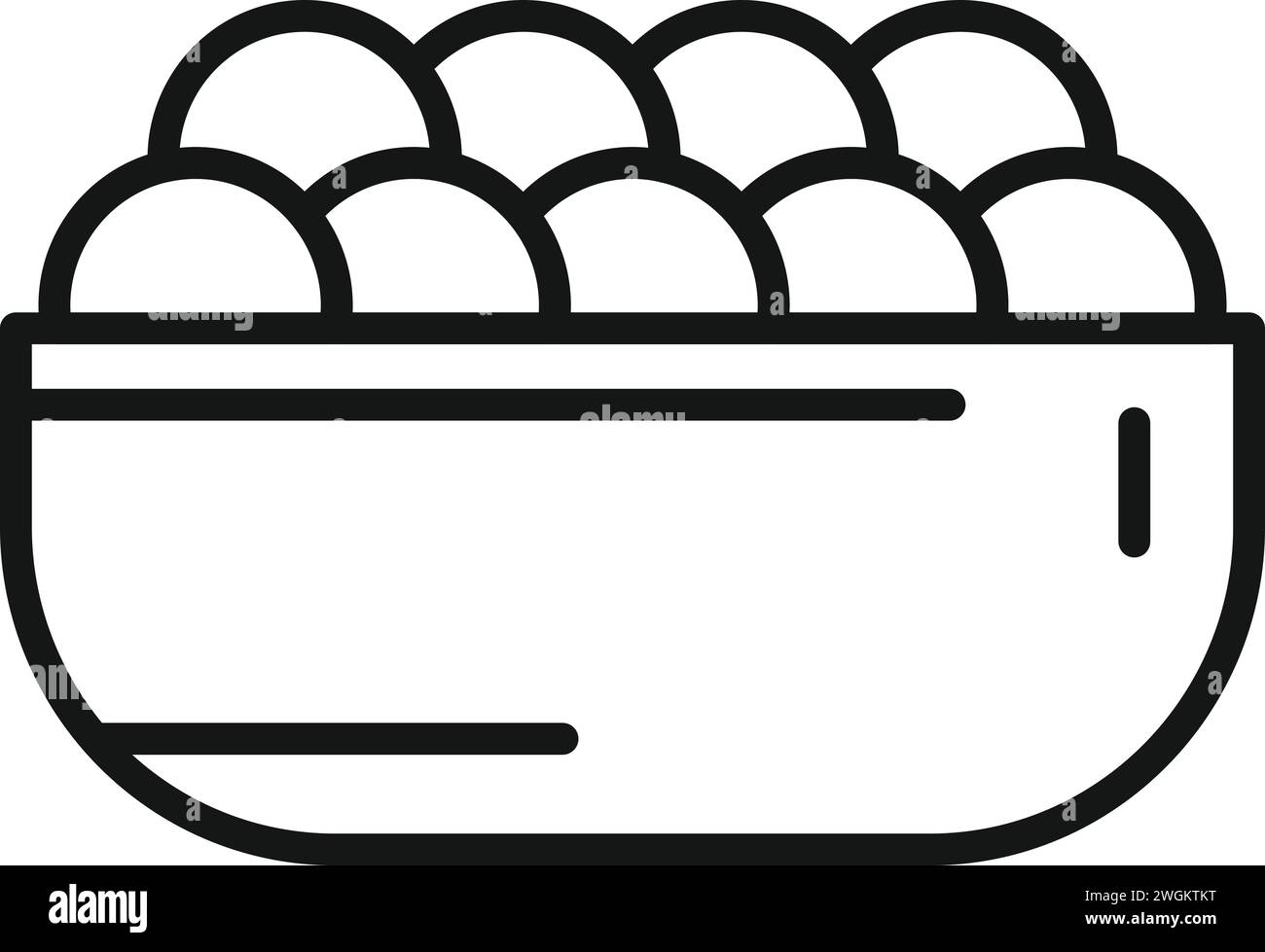 Vettore di contorno dell'icona della piastra del seme di lenticchie. Zuppa di cereali. Centrale elettrica Illustrazione Vettoriale