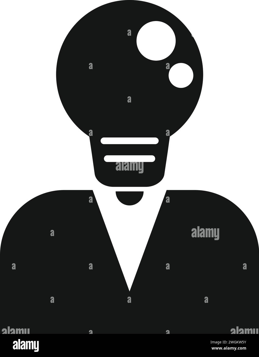 La persona si adatta all'icona idea dei dati vettore semplice. Visione focalizzata. Controllo della scienza Illustrazione Vettoriale