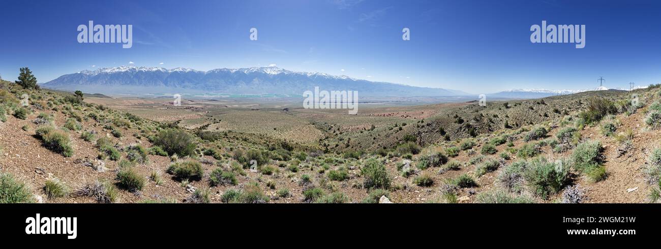 panorama della Hammil Valley e delle White Mountains fino alla Owens Valley nella California orientale Foto Stock