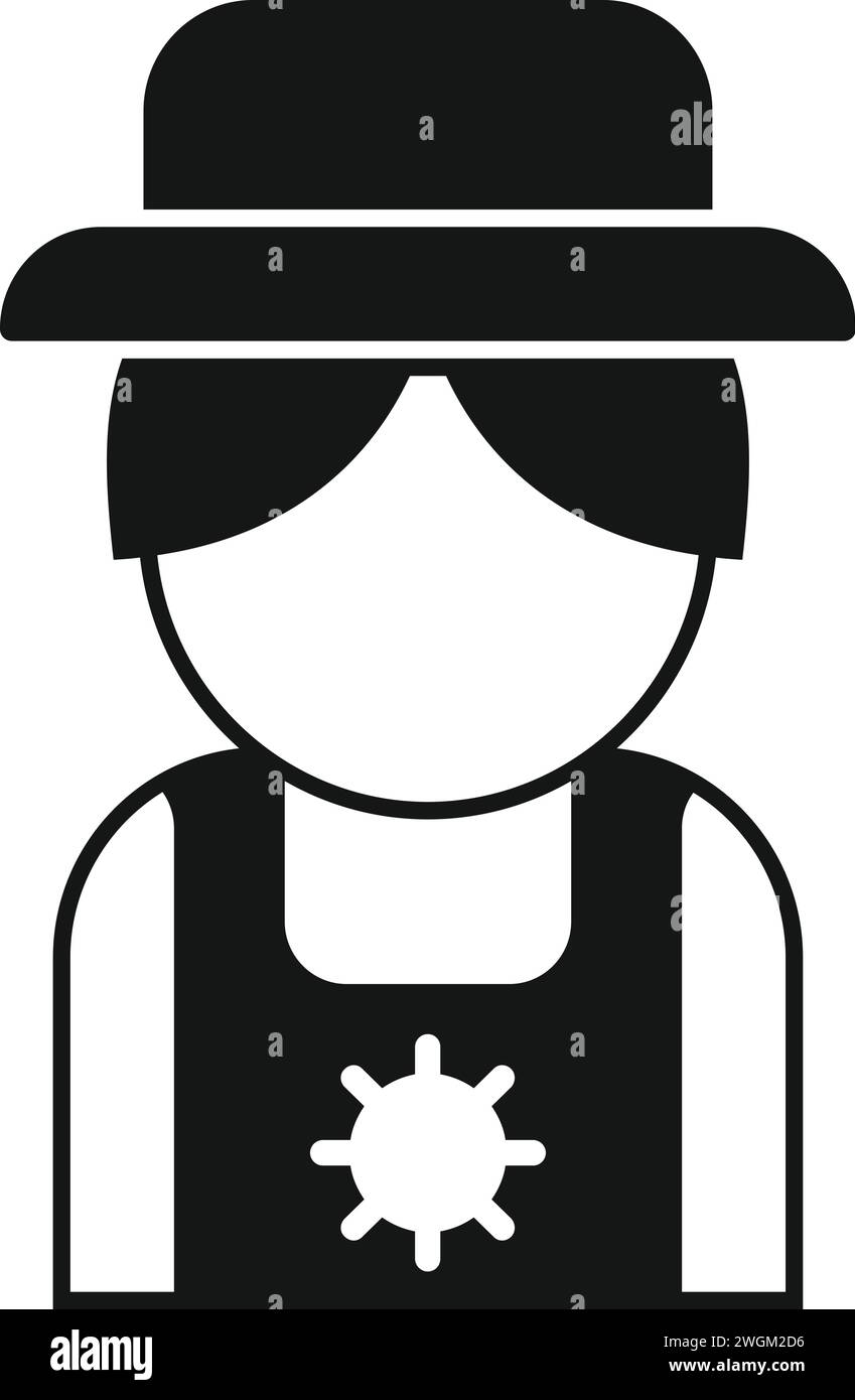 Icona viaggio pensionamento donna semplice vettore. Hobby della gente. Servizio anziano Illustrazione Vettoriale