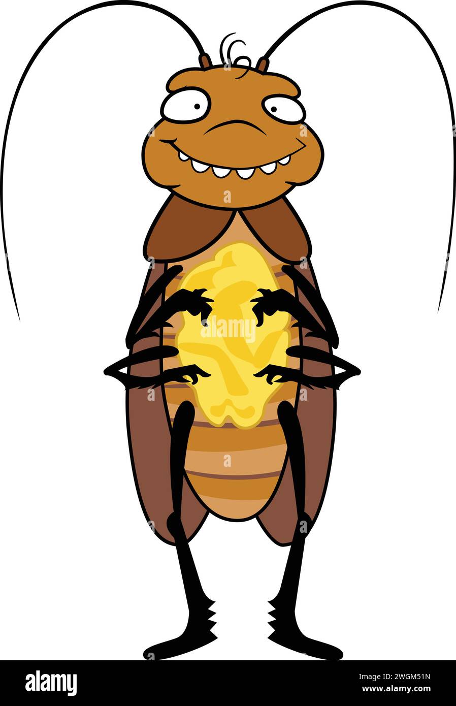 Mangiare scarafaggio icona vettore cartoni animati. Insetto americano. Testa morta Illustrazione Vettoriale