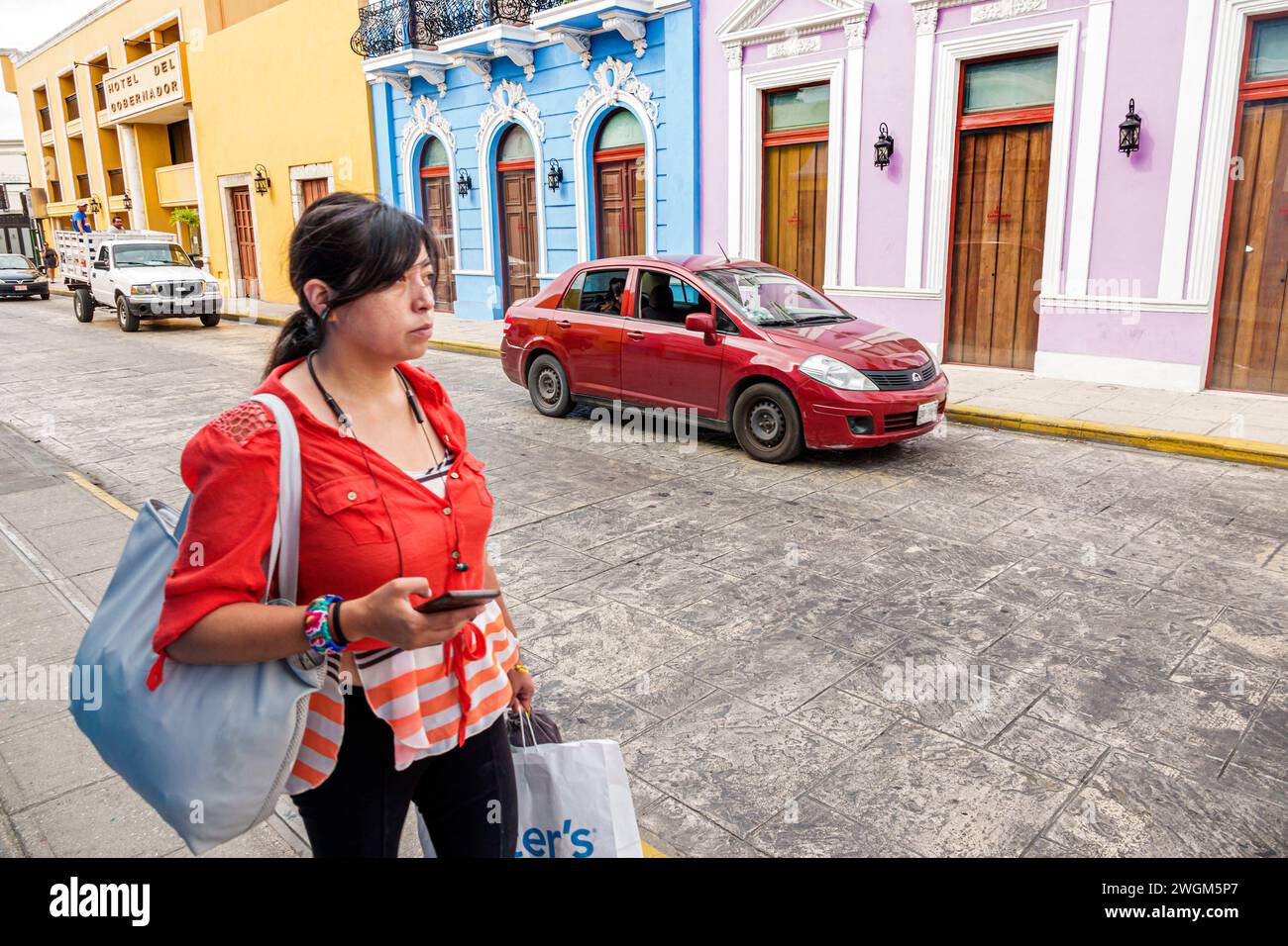 Merida Mexico,Centro Historico centro centro quartiere,Calle 59,residenza storica ristrutturata,case residenze architettura,case,b Foto Stock