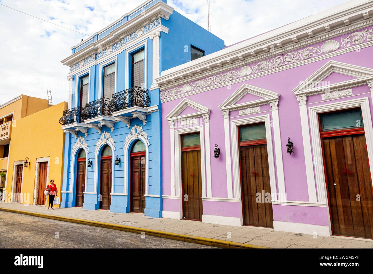 Merida Mexico,Centro Historico centro centro quartiere,Calle 59,residenza storica ristrutturata,case residenze architettura,case,b Foto Stock