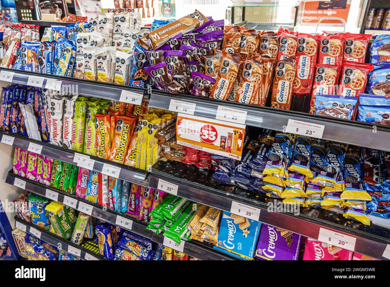 Merida Mexico, Merida Mexico, Centro storico, Calle 59, negozio di alimentari Circle K, negozio di alimentari business bodega, interno Foto Stock