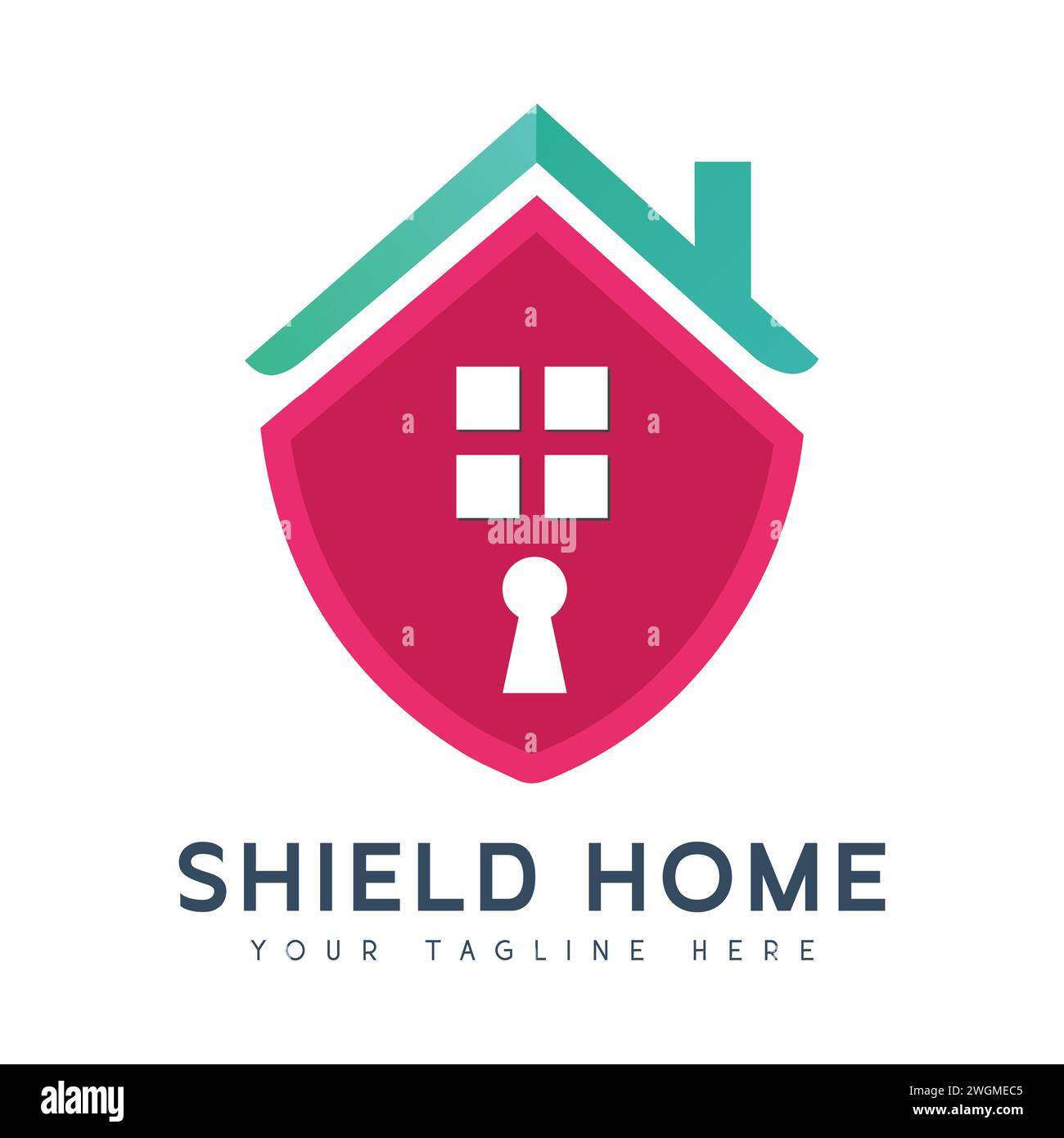 Logo Home Shield Design Modern Home Security Shield Illustrazione Vettoriale