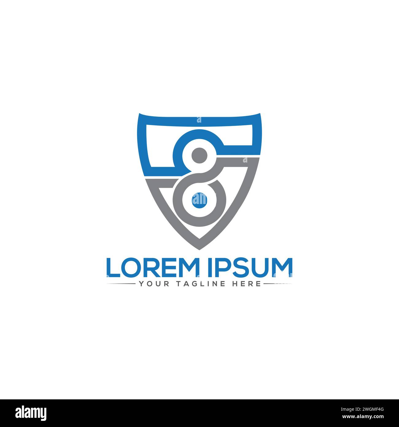 Design con logo a 8 lettere. Illustrazione Vettoriale