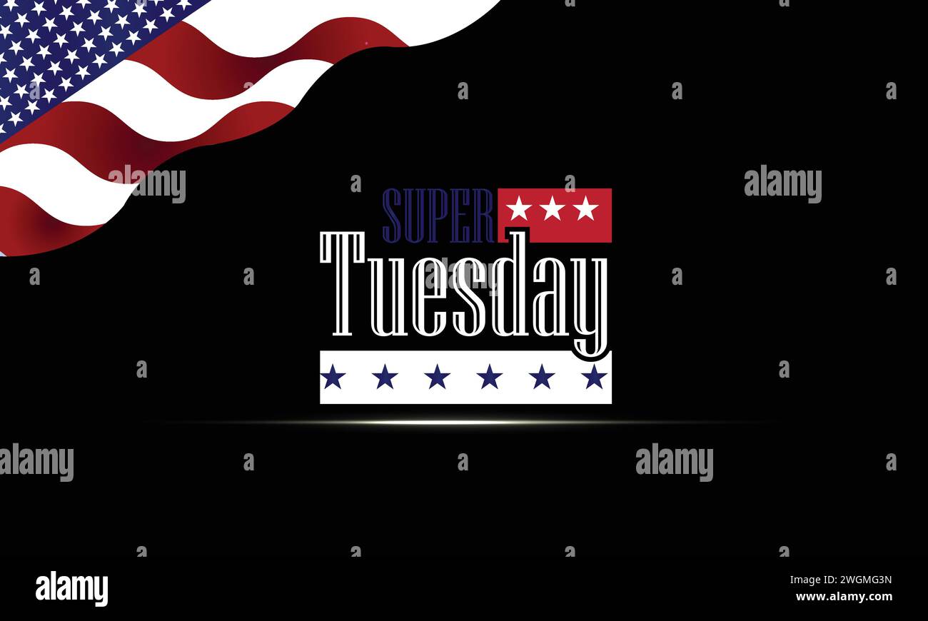 Sfondi e sfondi Super Tuesday che puoi scaricare e utilizzare su smartphone, tablet o computer. Illustrazione Vettoriale