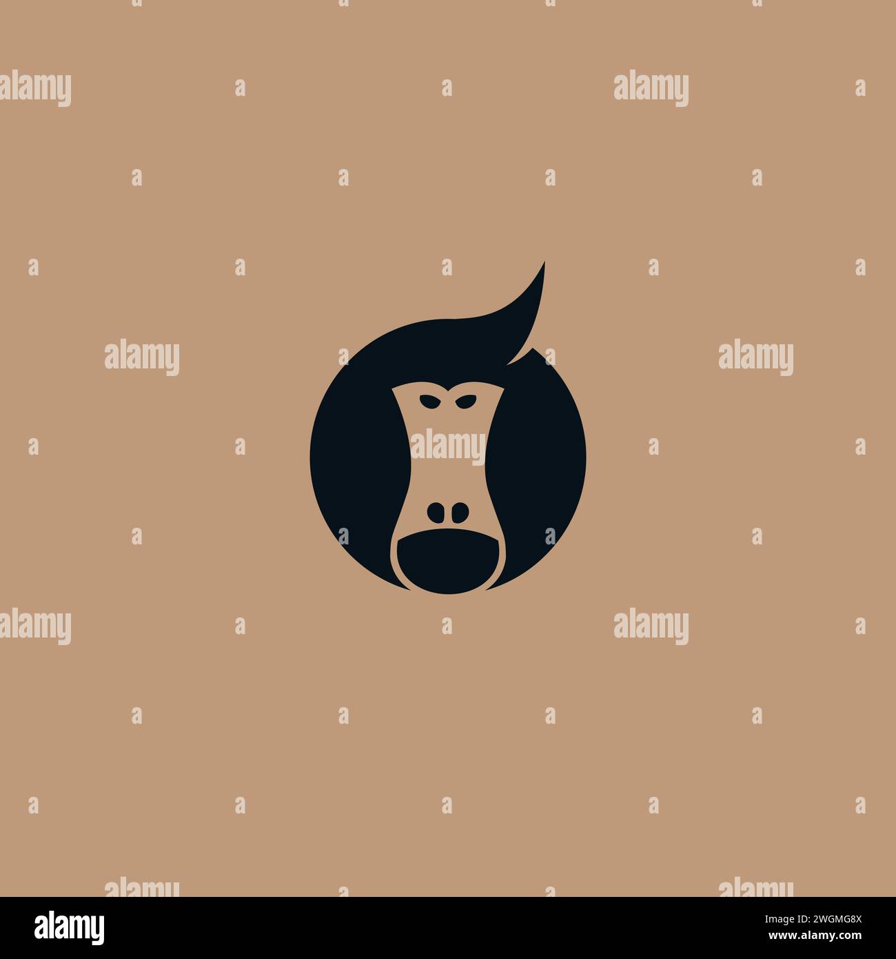 Logo Monkey Head. Illustrazione del vettore della scimmia Illustrazione Vettoriale