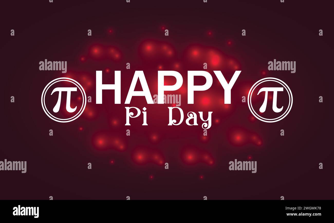 Happy Pi Day splendido design con illustrazioni testuali Illustrazione Vettoriale
