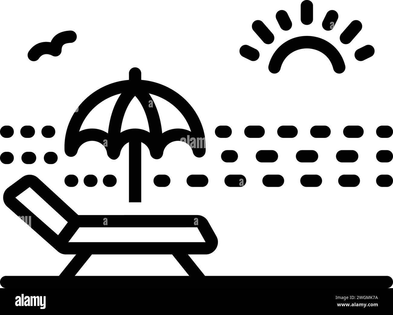 Icona per la costa, il sole Illustrazione Vettoriale