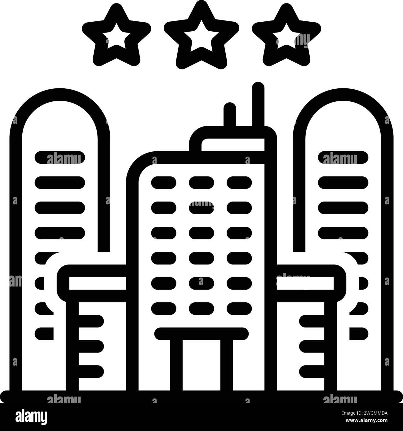 Icona per hotel, guest House Illustrazione Vettoriale