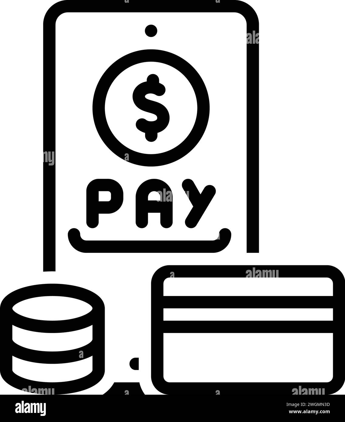 Icona per i pagamenti, dollaro Illustrazione Vettoriale