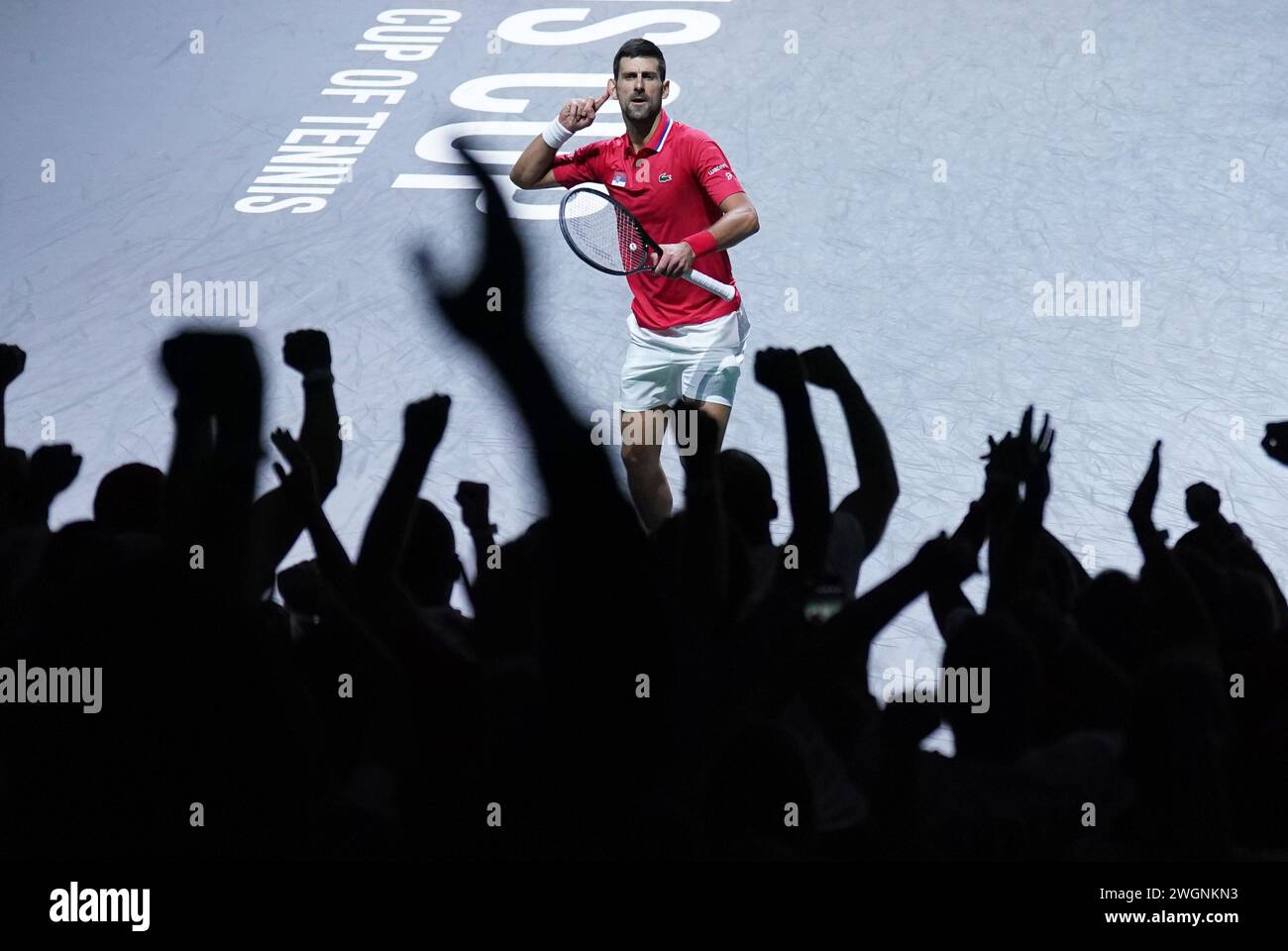 Foto del file datata 25-11-2023 di Novak Djokovic, che insieme a Rafael Nadal, dirigerà un campo di alto profilo per un nuovo evento di tennis in Arabia Saudita a ottobre. Data di pubblicazione: Martedì 6 febbraio 2024. Foto Stock