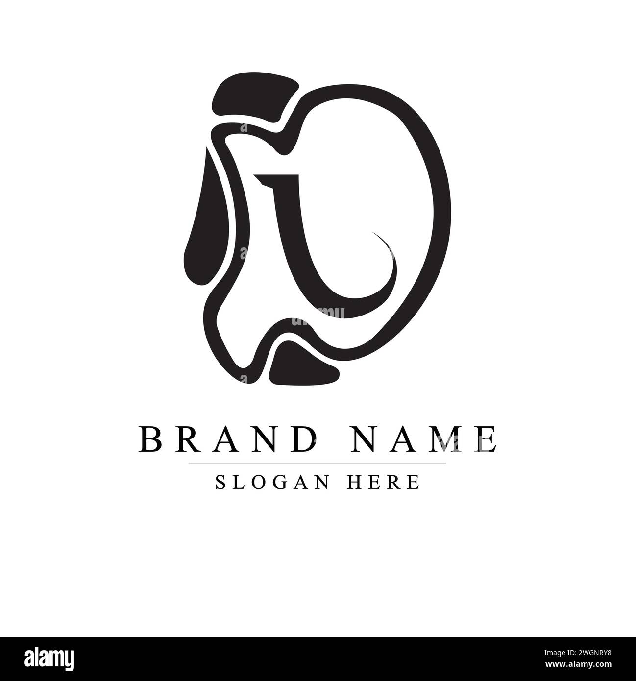 Lettera alfabetica disegno dell'icona del logo DL, disegno del logo DL illustrazione vettoriale Illustrazione Vettoriale