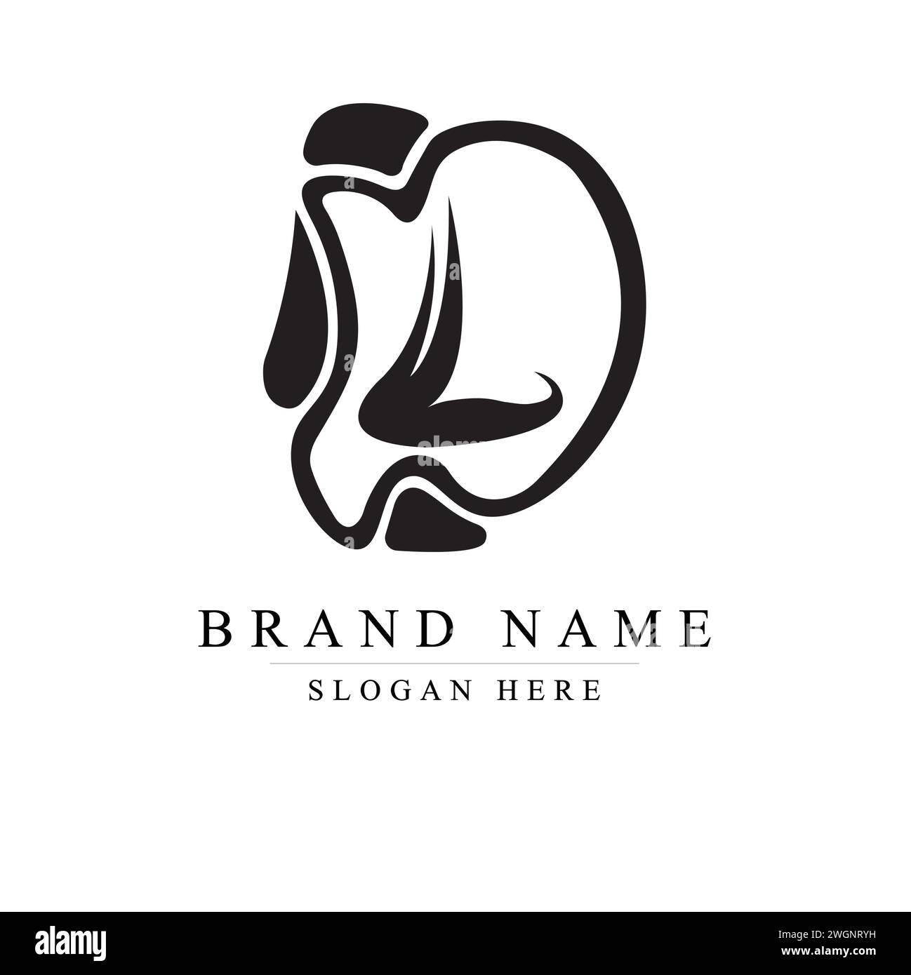 Lettera alfabetica disegno dell'icona del logo DL, disegno del logo DL illustrazione vettoriale Illustrazione Vettoriale