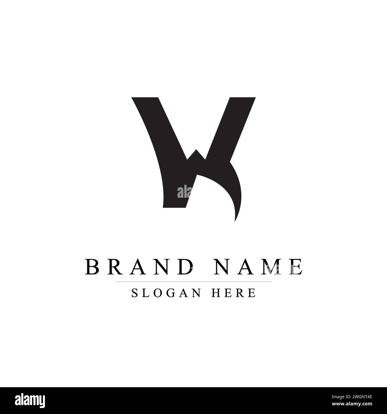 Iniziali lettera W logo design modello illustrazione vettoriale, lettera iniziale logo W, Illustrazione Vettoriale