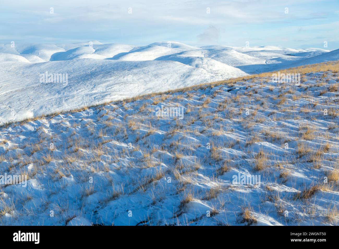 Un paesaggio innevato a Glenshee, Scozia Foto Stock