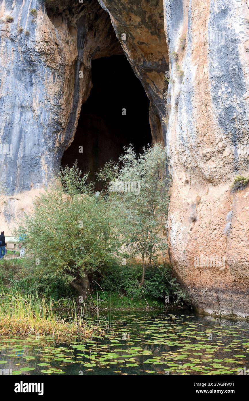 Lobos River Canyon Natural Park, grotta. Provincia di Soria, Castilla y Leon, Spagna. Foto Stock