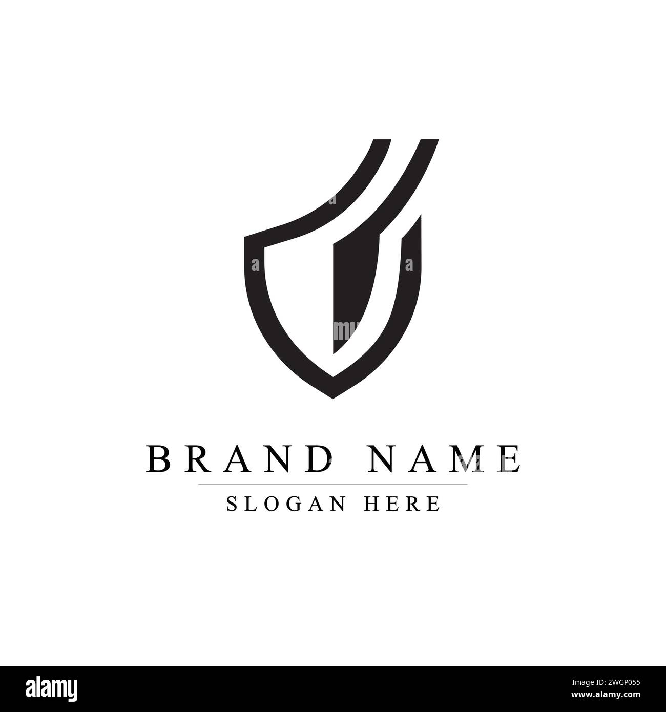Design dell'icona con logo logo G iniziale con lettera lineare astratta Design moderno e minimale, logo Shield Illustrazione Vettoriale