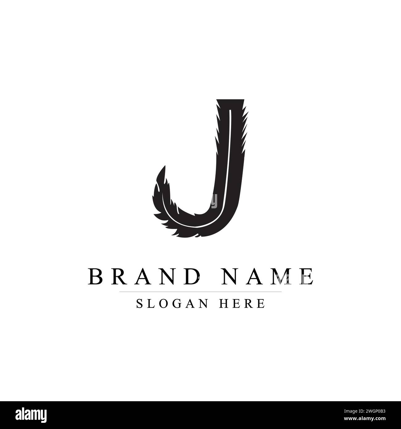 Iniziali lettera J logo design modello di illustrazione vettoriale, lettera iniziale logo J, disegno del logo J illustrazione vettoriale Illustrazione Vettoriale