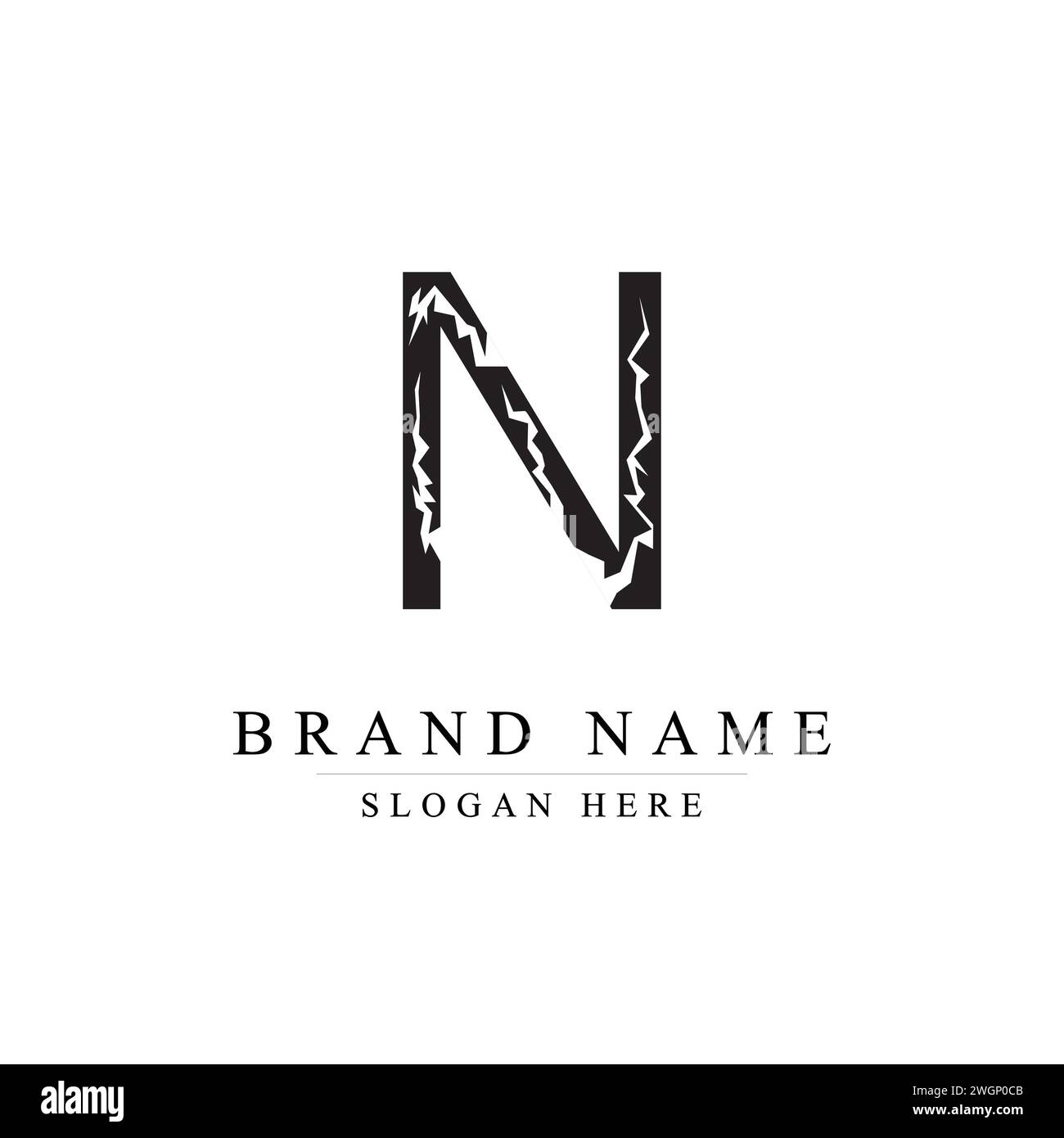 N logo vettore di energia per l'azienda di identità, lettera iniziale N V modello illustrazione vettoriale per il vostro marchio Illustrazione Vettoriale