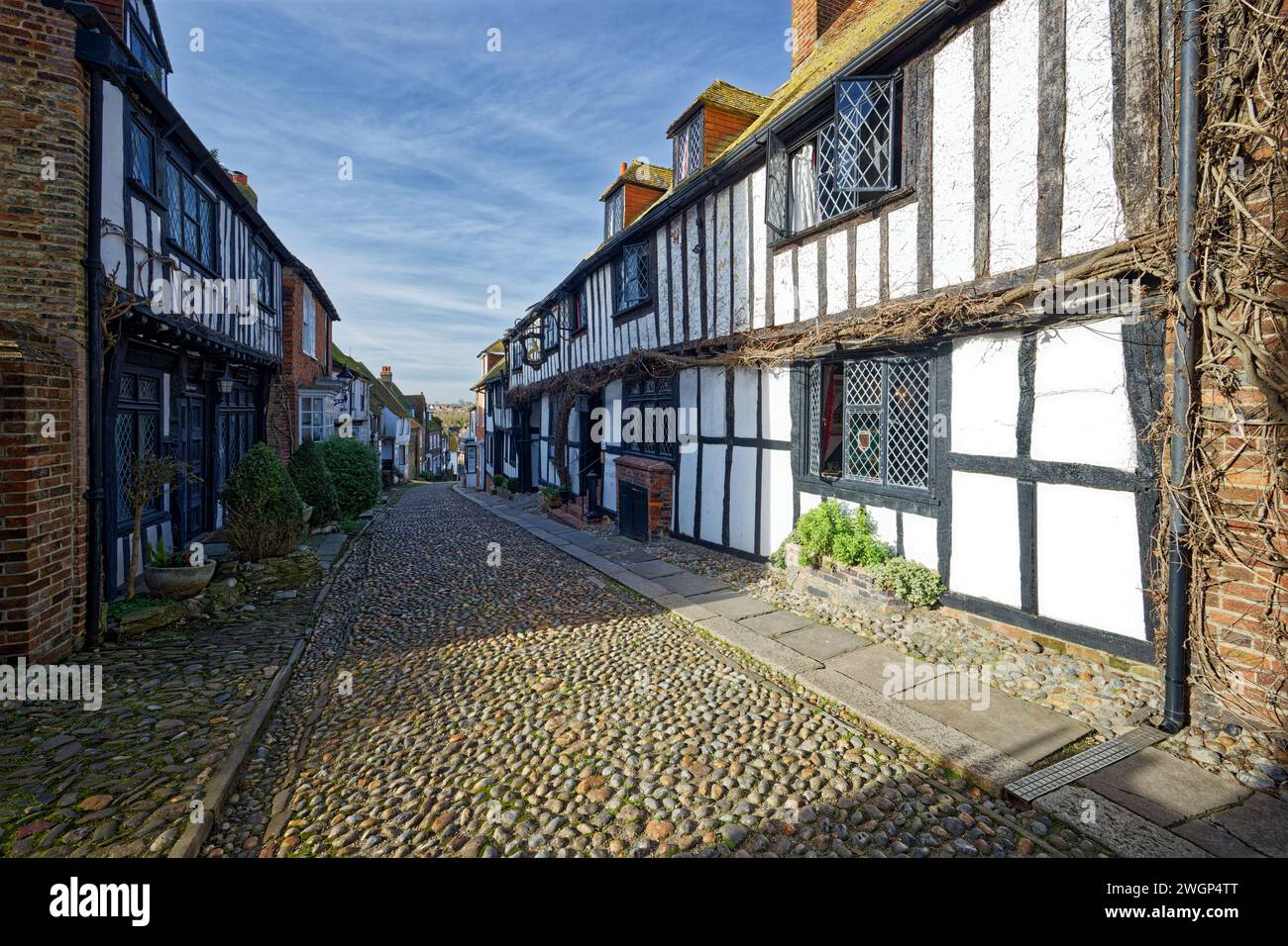 Mermaid Street a Rye East Sussex Foto Stock