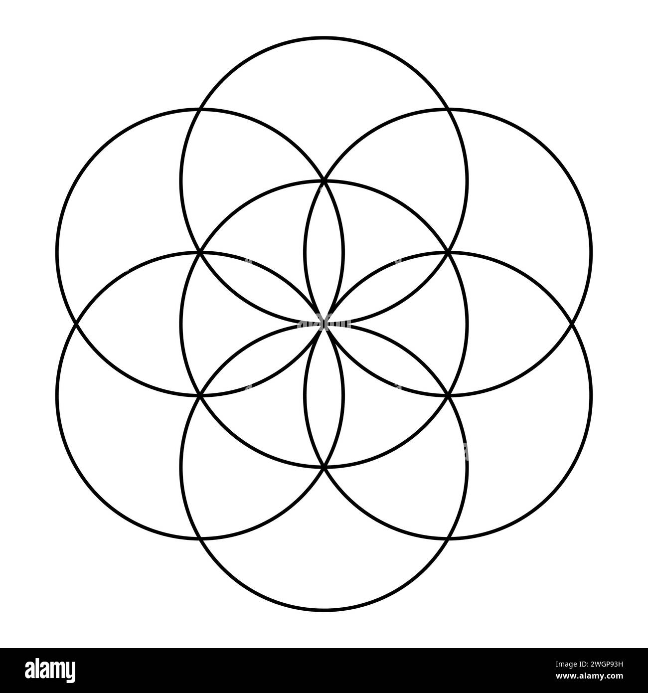 Elemento di progettazione vettoriale geometria sacra. Alchimia, religione, filosofia, spiritualità, simboli ed elementi hipster. Illustrazione vettoriale Illustrazione Vettoriale