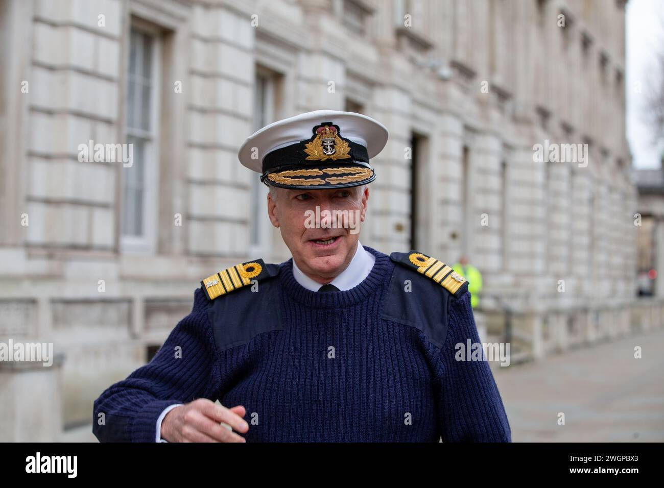 Londra, Regno Unito. 6 febbraio 2024. Ammiraglio Sir Tony Radakin KCB ADC Capo di Stato maggiore della difesa presso l'ufficio del Gabinetto, 70 Whitehall Credit: Richard Lincoln/Alamy Live News Foto Stock