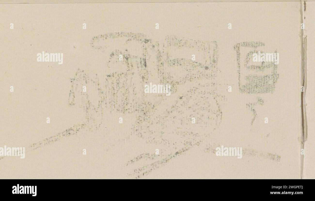 Studio, Abklatsch di un disegno di gesso, George Hendrik Breitner, 1909 pagina 11 da un libro di schizzi con 21 riviste. Giornale di Amsterdam Foto Stock