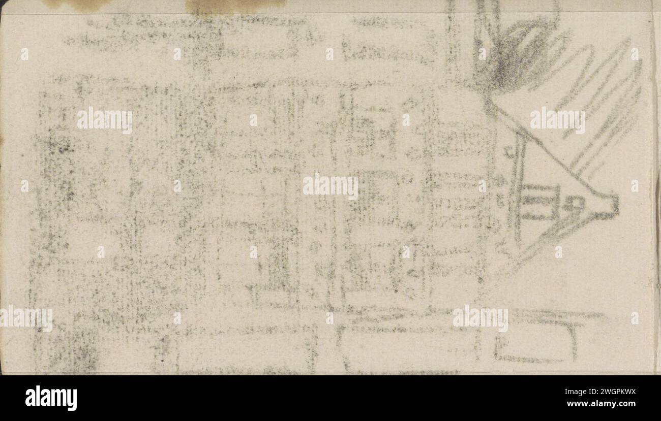 Edifici, Abklatsch di un disegno di gesso, George Hendrik Breitner, 1909 pagina 9 da un bozzetto con 21 fogli. Amsterdam carta architettura civica; edifici; abitazioni Amsterdam Foto Stock