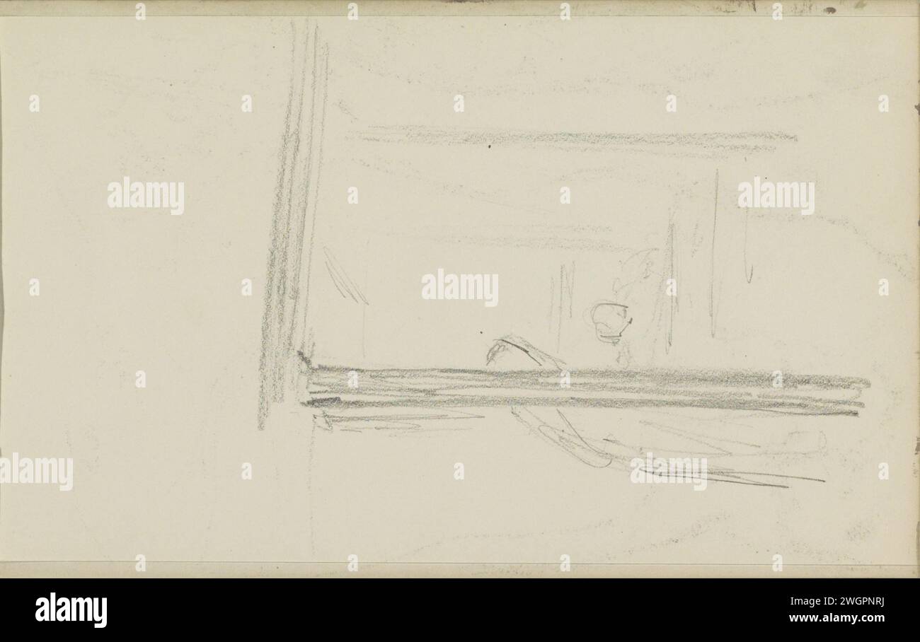 Portale o cornice per finestra, 1892 - 1913 pagina 21 Recto da un bozzetto con 31 fogli. carta. porta a matita. finestra Foto Stock