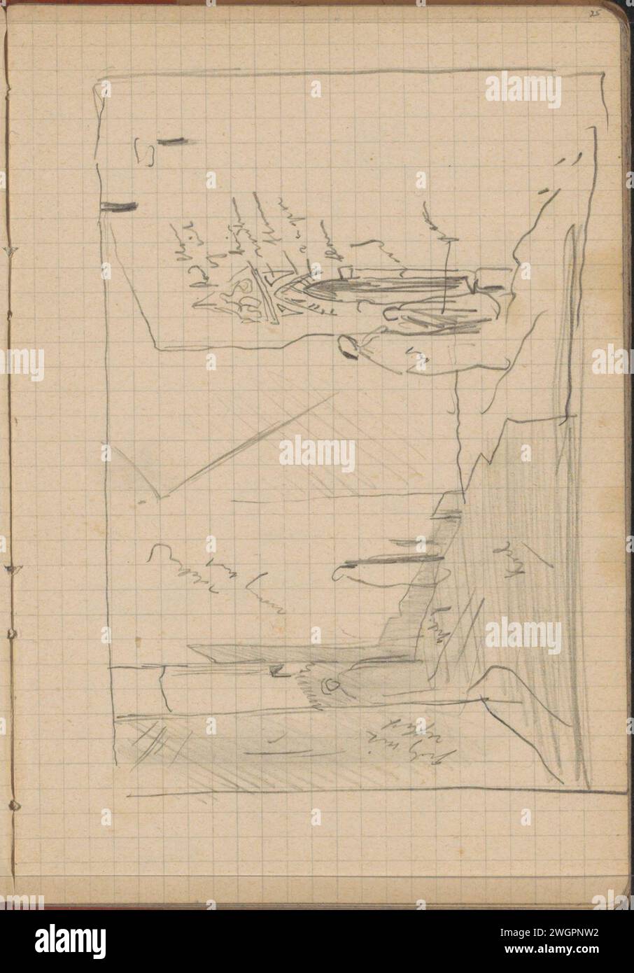 Strada con le figure in un portale, 1909 pagina 25 da un bozzetto con 67 fogli. Via delle matite di Tunisi (+ città(-paesaggio) con figure, personale). aprire lo sportello Foto Stock