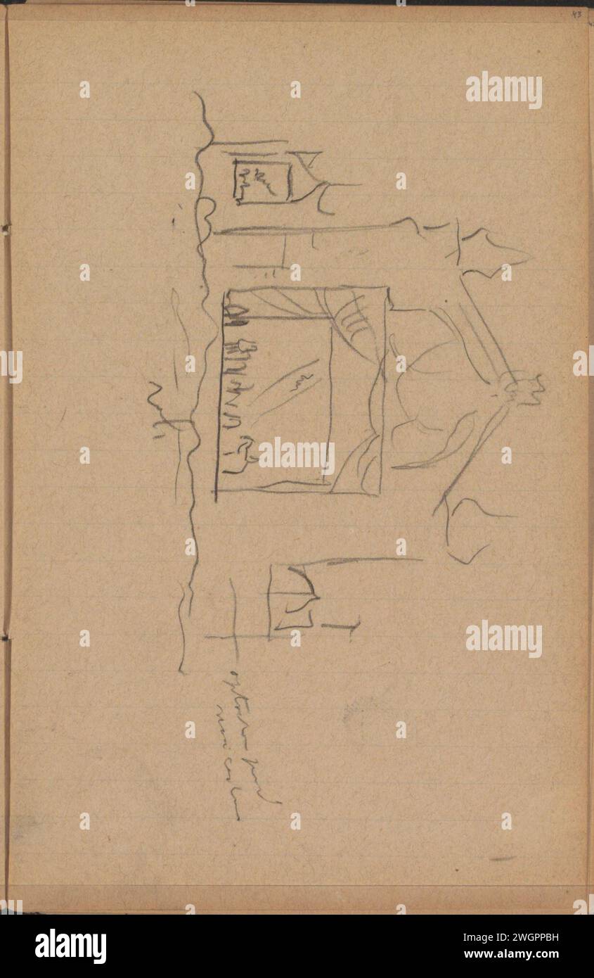 Palco di un teatro all'aperto, 1896 pagina 43 da un bozzetto con 50 fogli. Teatro di gesso di Mosca (edificio). set, scenario  palcoscenico Foto Stock