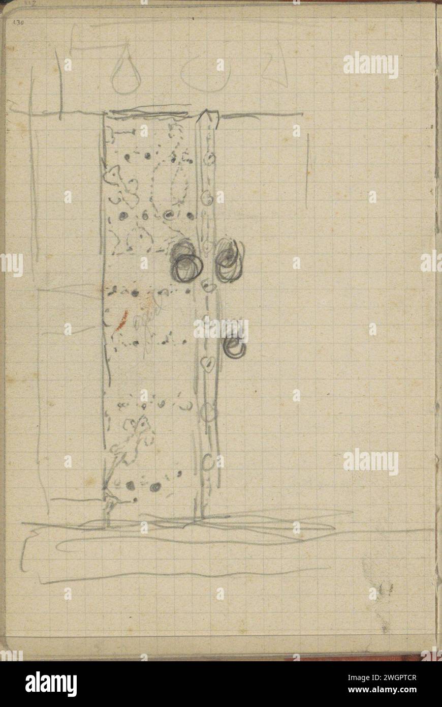 Porta decorata, 1909 pagina 130 da un bozzetto con 67 fogli. La penna della Tunisia ha chiuso la porta Foto Stock