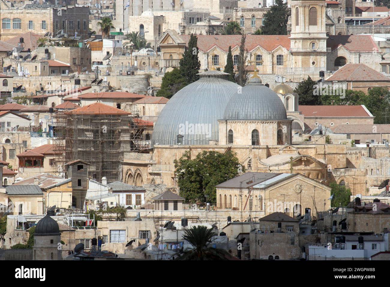 Chiesa del Santo Sepolcro a Gerusalemme, luogo della crocifissione e tomba di Gesù Cristo, Israele, Izrael Foto Stock